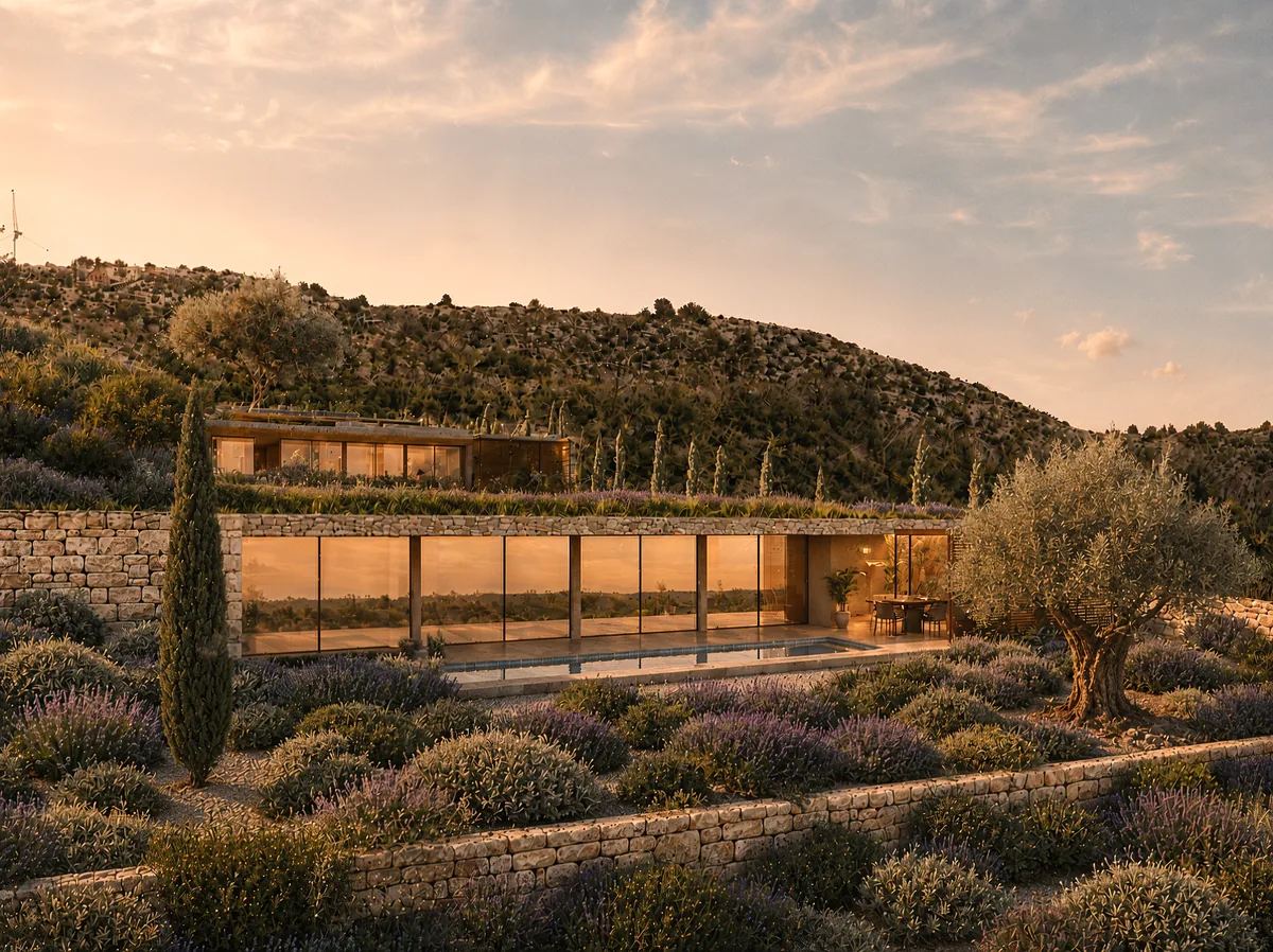Villa Oliva – ukopana vila sa zelenim krovom i bazenom, Resort Tuone Udaina kraj Šibenika